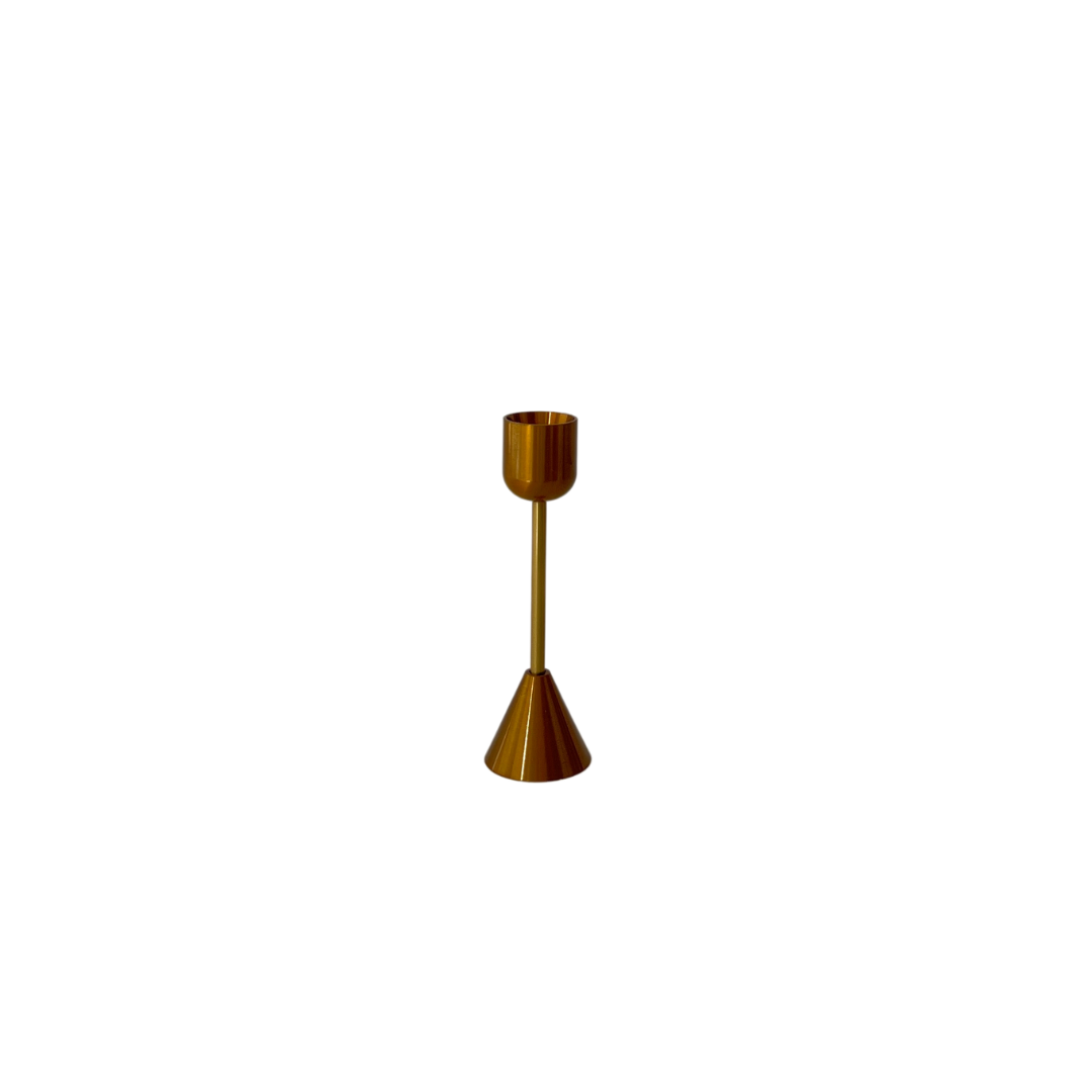 European Gold Taper Candle Holder - Medium