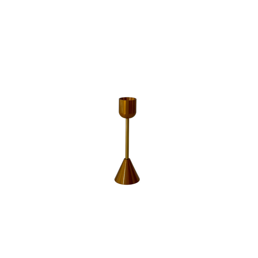 European Gold Taper Candle Holder - Medium