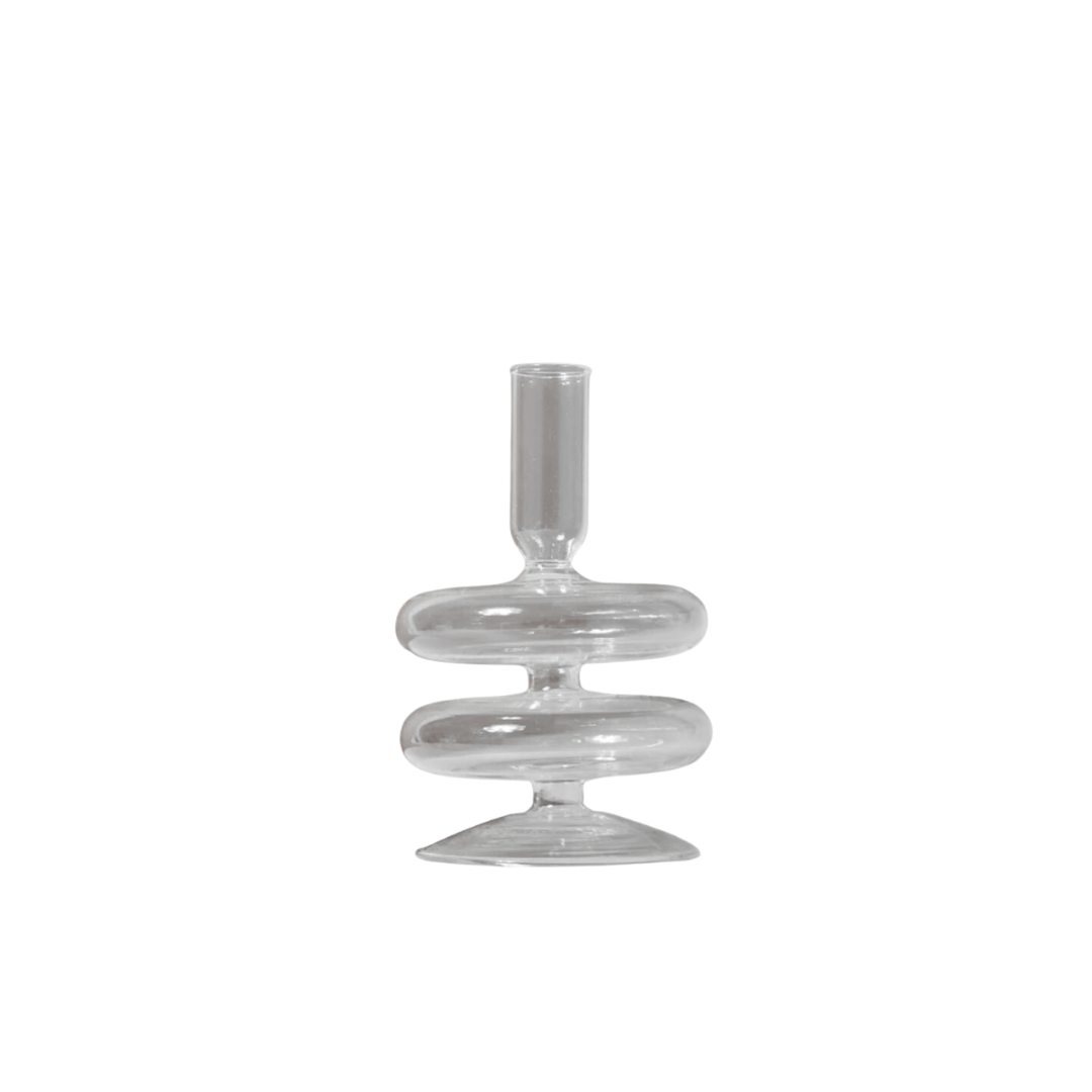 Glass Taper Candle Holder Set