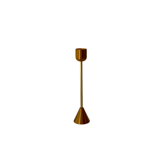 European Gold Taper Candle Holder - Tall